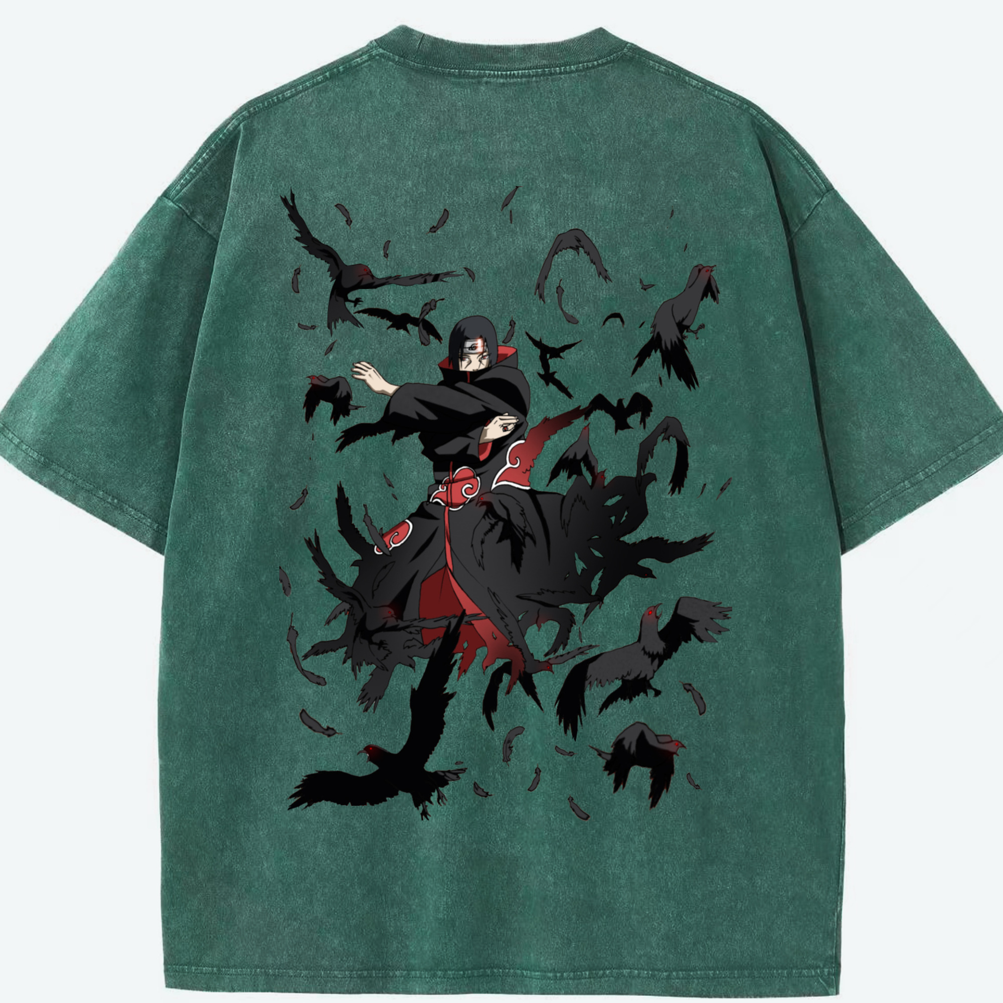 （画像用） NARUTO -ナルト- うちは イタチ Uchiha Itachi 綿100% ヴィンテージ風 半袖Tシャツ（背面プリント）